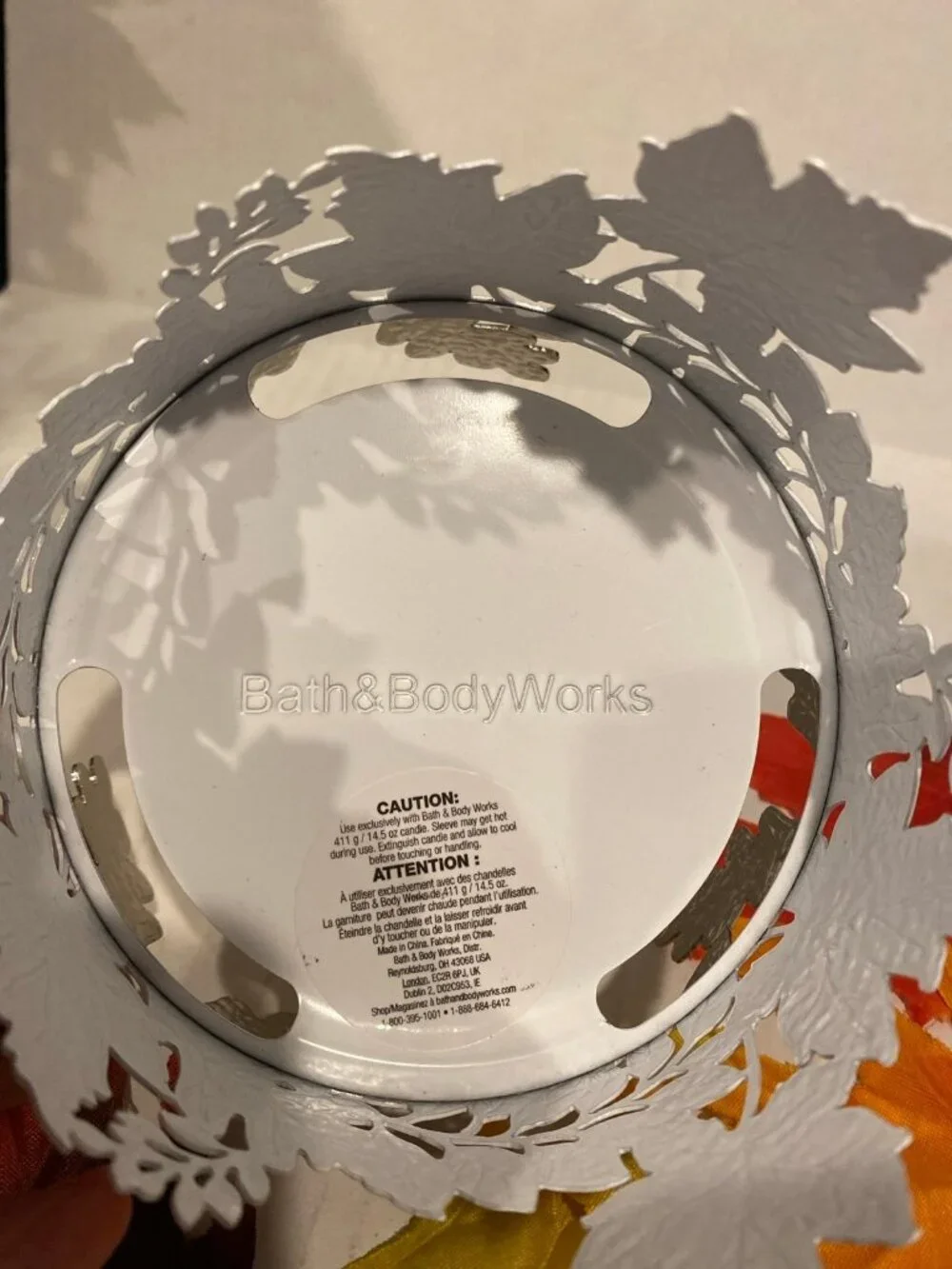 Bath & Body Works “Autumn Leaf Garland” 3 Wick Candle Holder Fall Decor